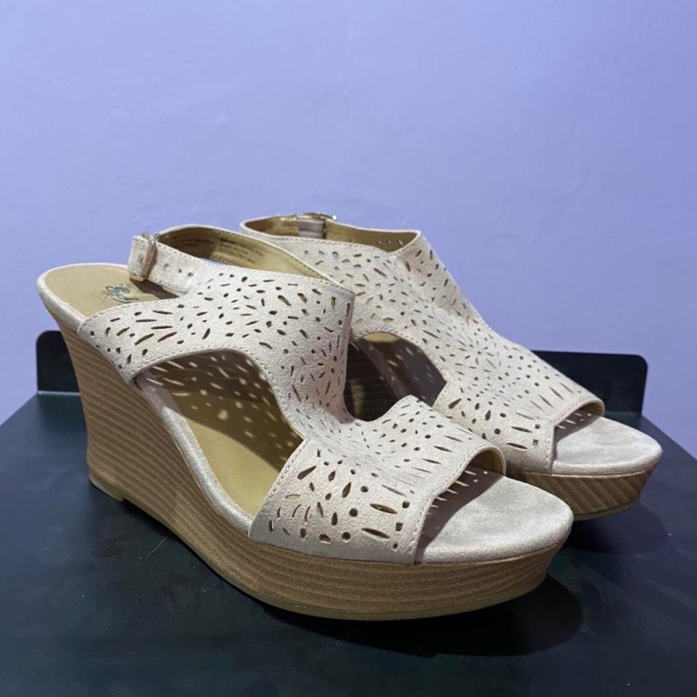 Self Esteem Tan Wedge Heels